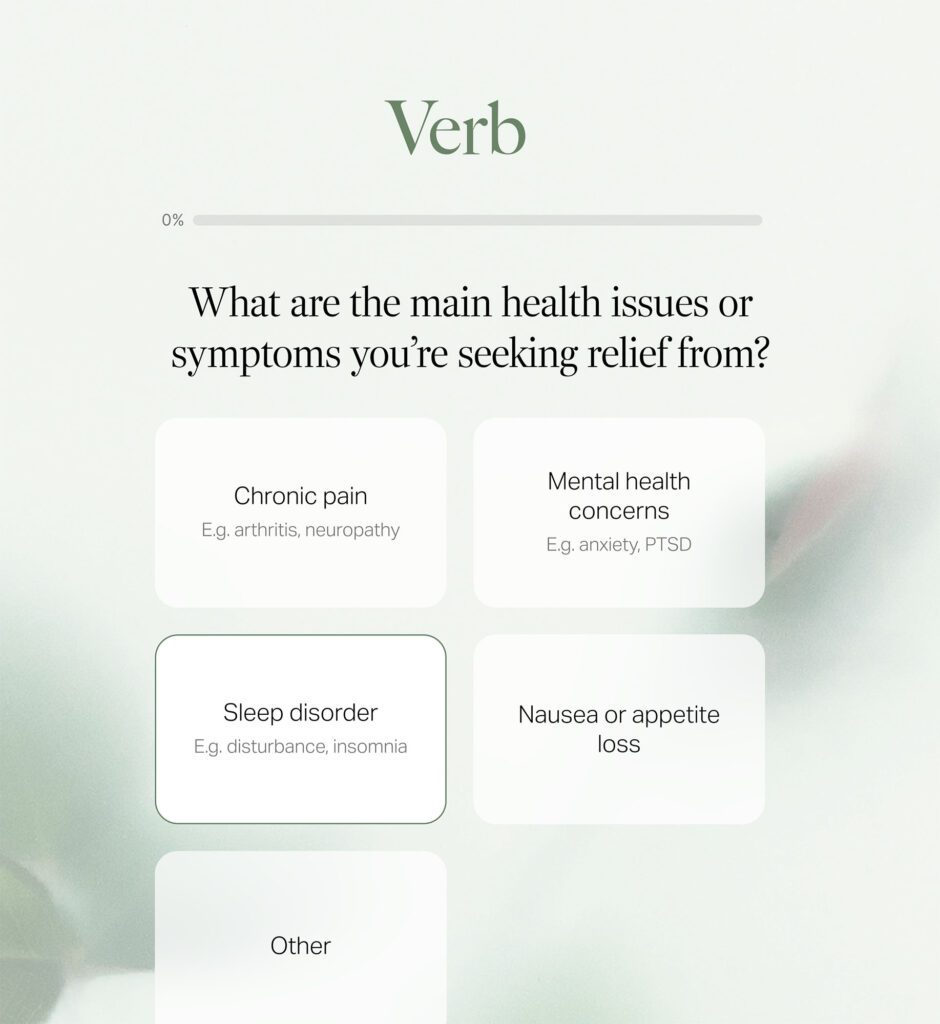 Verb pre-screen form